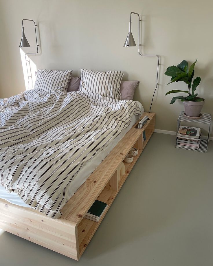 Platform bed frame with storage for
  small  bedrooms